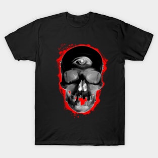 Inverted Digital Art Illuminati Skull T-Shirt